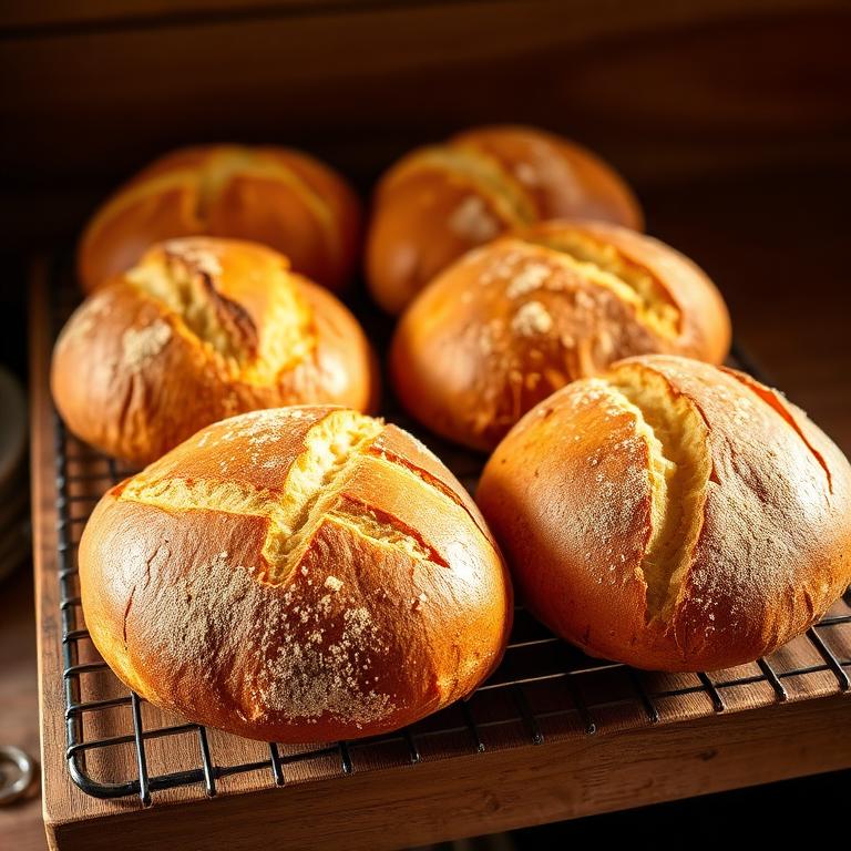 Golden sourdough loaves fresh from the oven